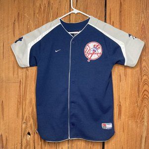 Nike Team New York Yankees Youth L 16/18  Jeter 2 MLB Baseball Jersey Patches